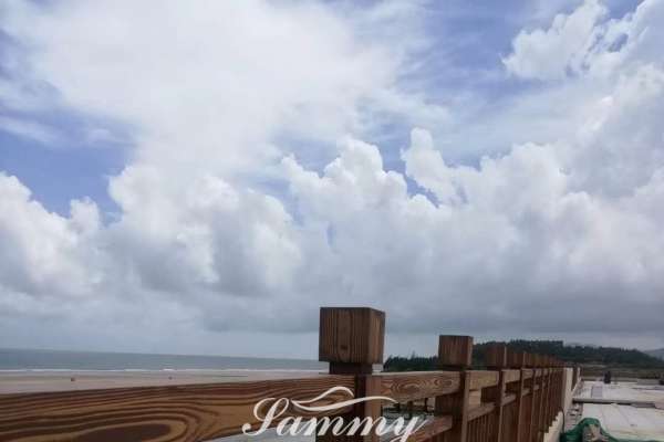 陽江江城區恒大海上夏威夷鋼結構仿木紋案例