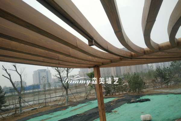 河南安陽文峰區文峰大道迎賓公園鋼構廊架項目