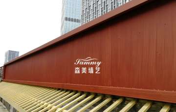 廣州番禺區(qū)萬達(dá)廣場譚鴨血火鍋店仿木紋漆施工